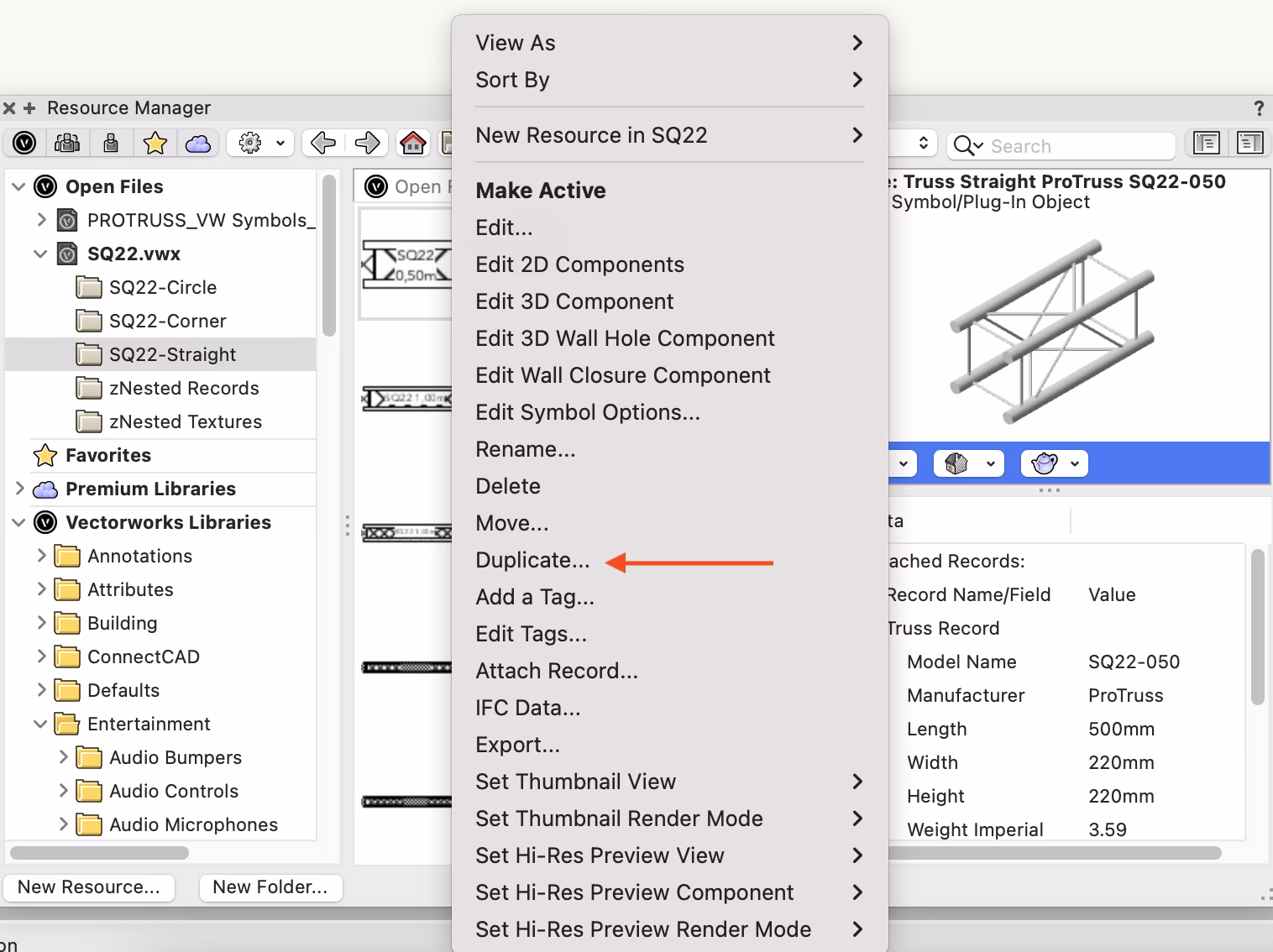 How do I import symbols into Vectorworks?