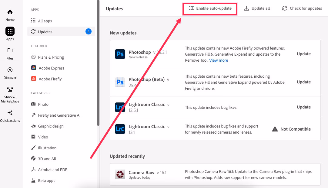 Wie deaktiviere ich die automatische Aktualisierung in Photoshop?