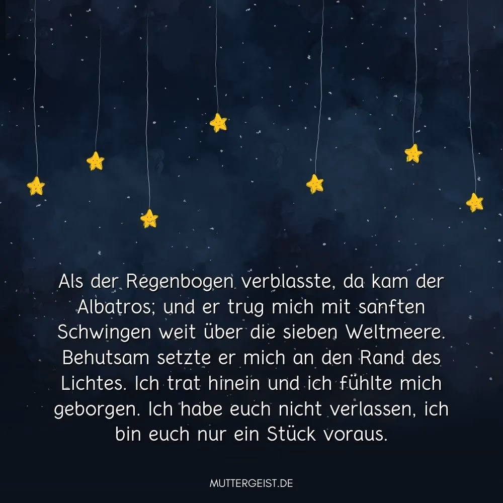 Welchen Spruch steht in der Trauerkarte?