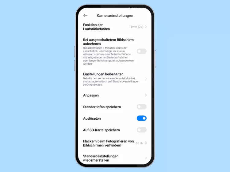 Wie kann man den Kamera-Ton ausschalten?