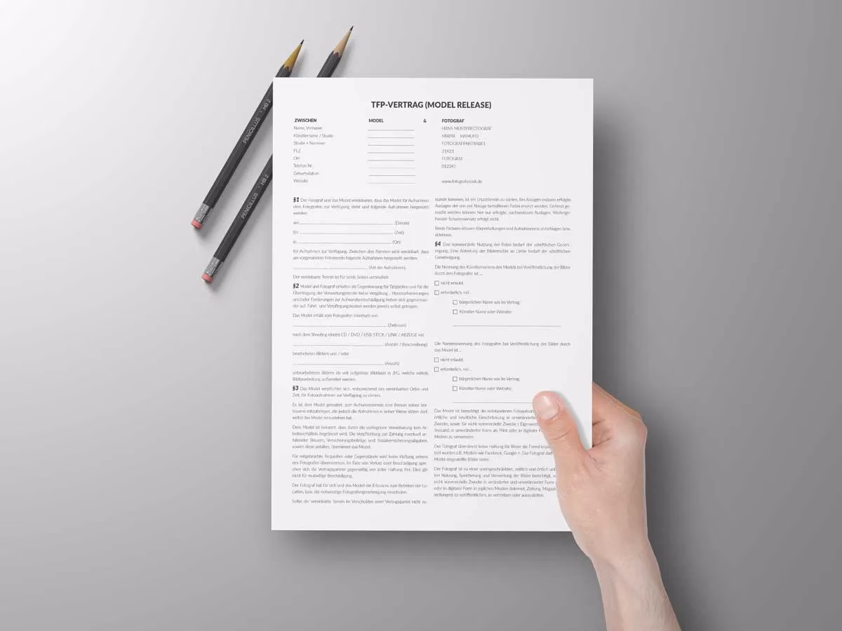 Was bedeutet Vertrag in der Fotografie?