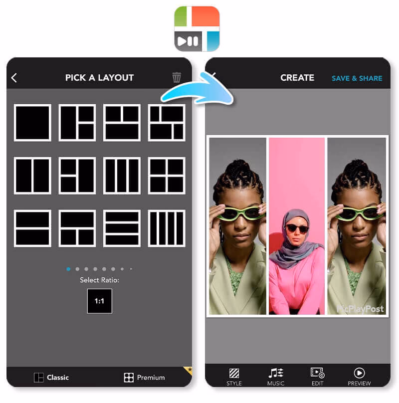Mit welcher App können wir Collagen erstellen?