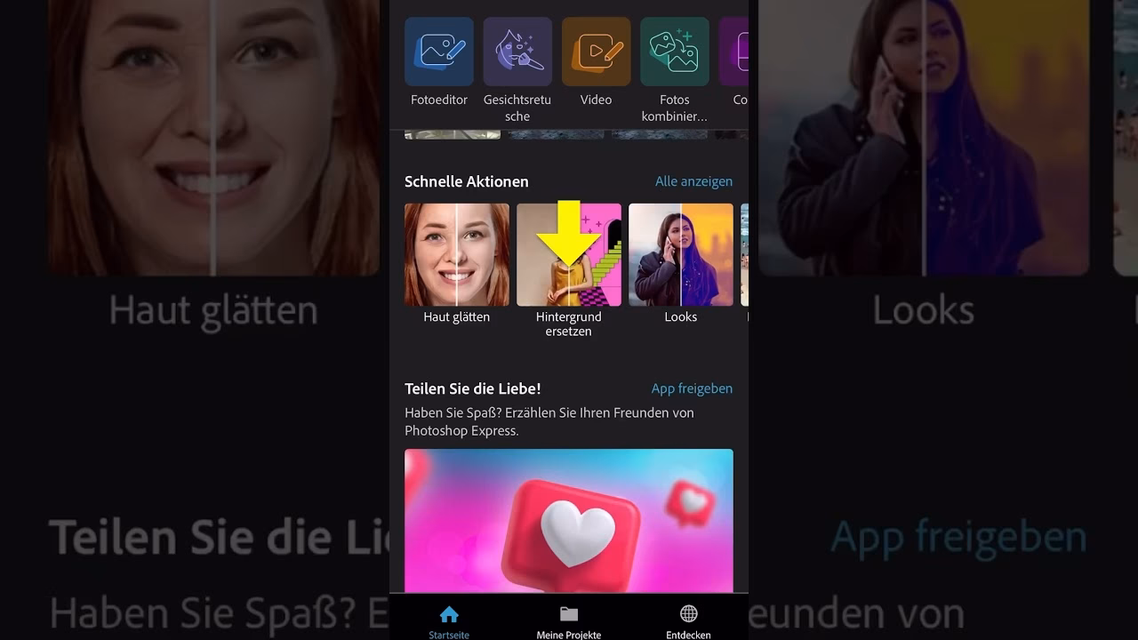 Wie heißt die App, mit der man Bilder verschönern kann?