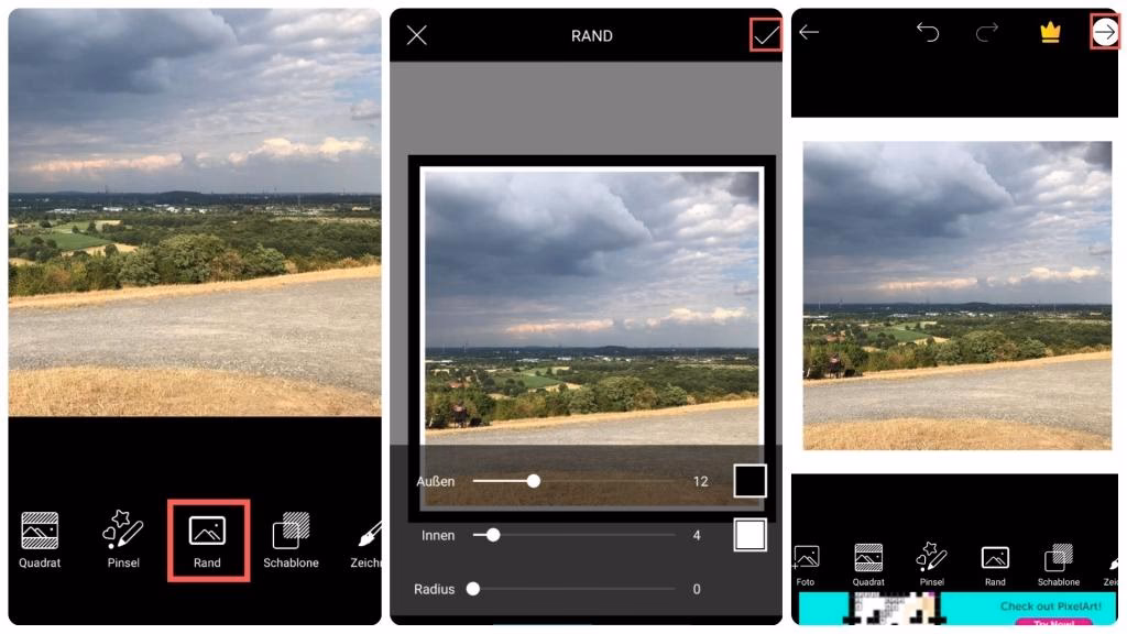 Mit welchen Apps kann ich einen Rahmen erstellen?