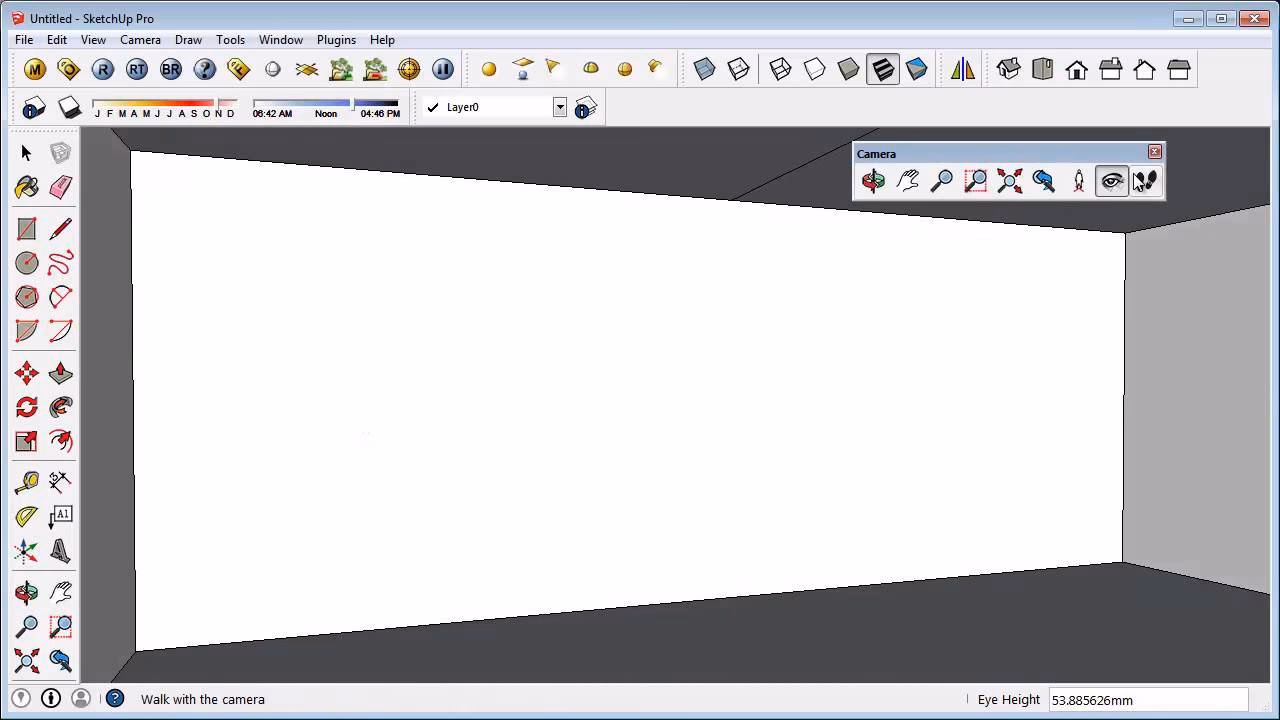 Wie kann ich die Kamera in SketchUp bewegen?