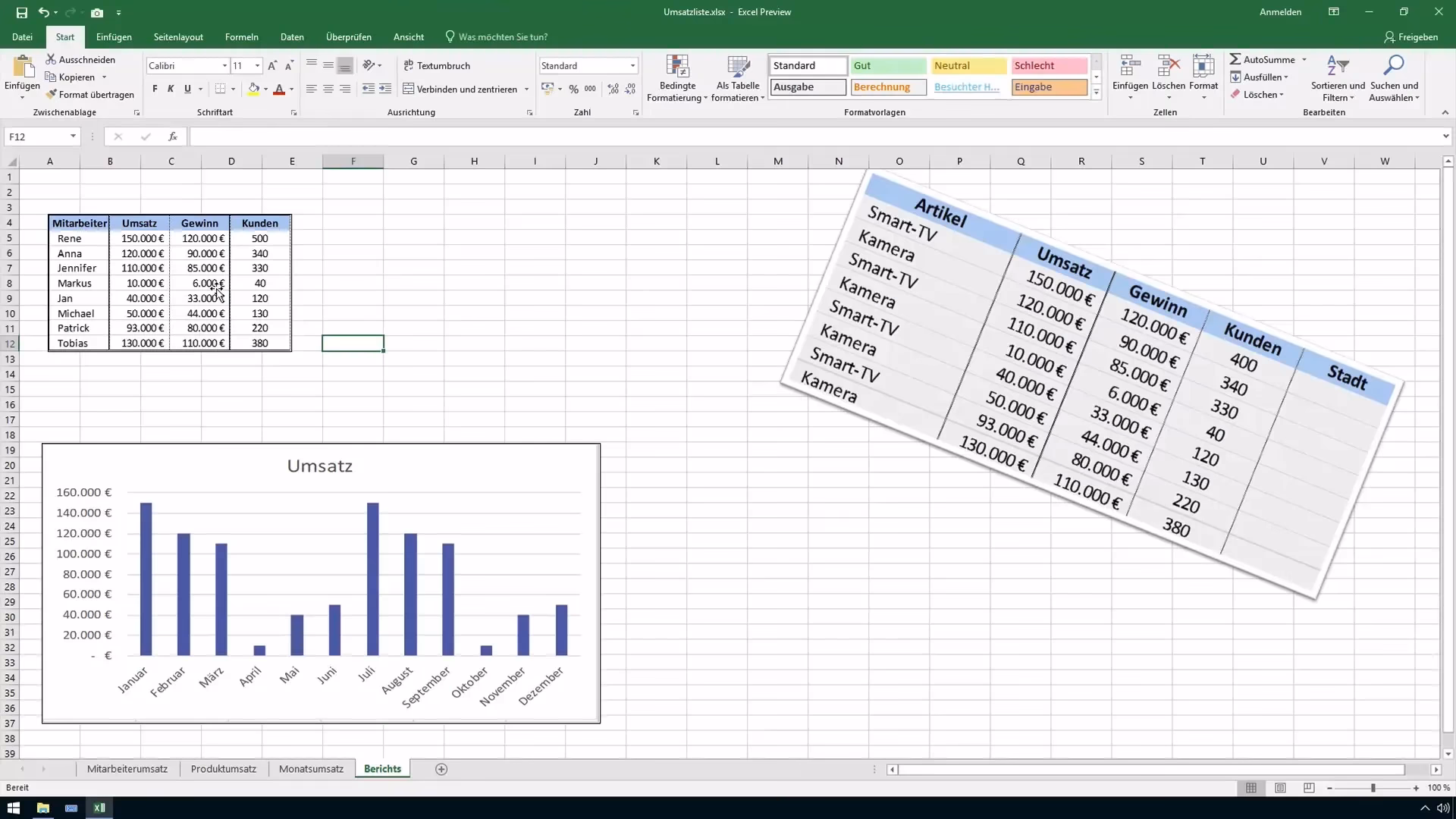 Wie zeigt man dynamische Daten in Excel an?