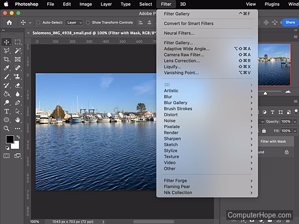 Wie füge ich in Photoshop CC einen Filter hinzu?