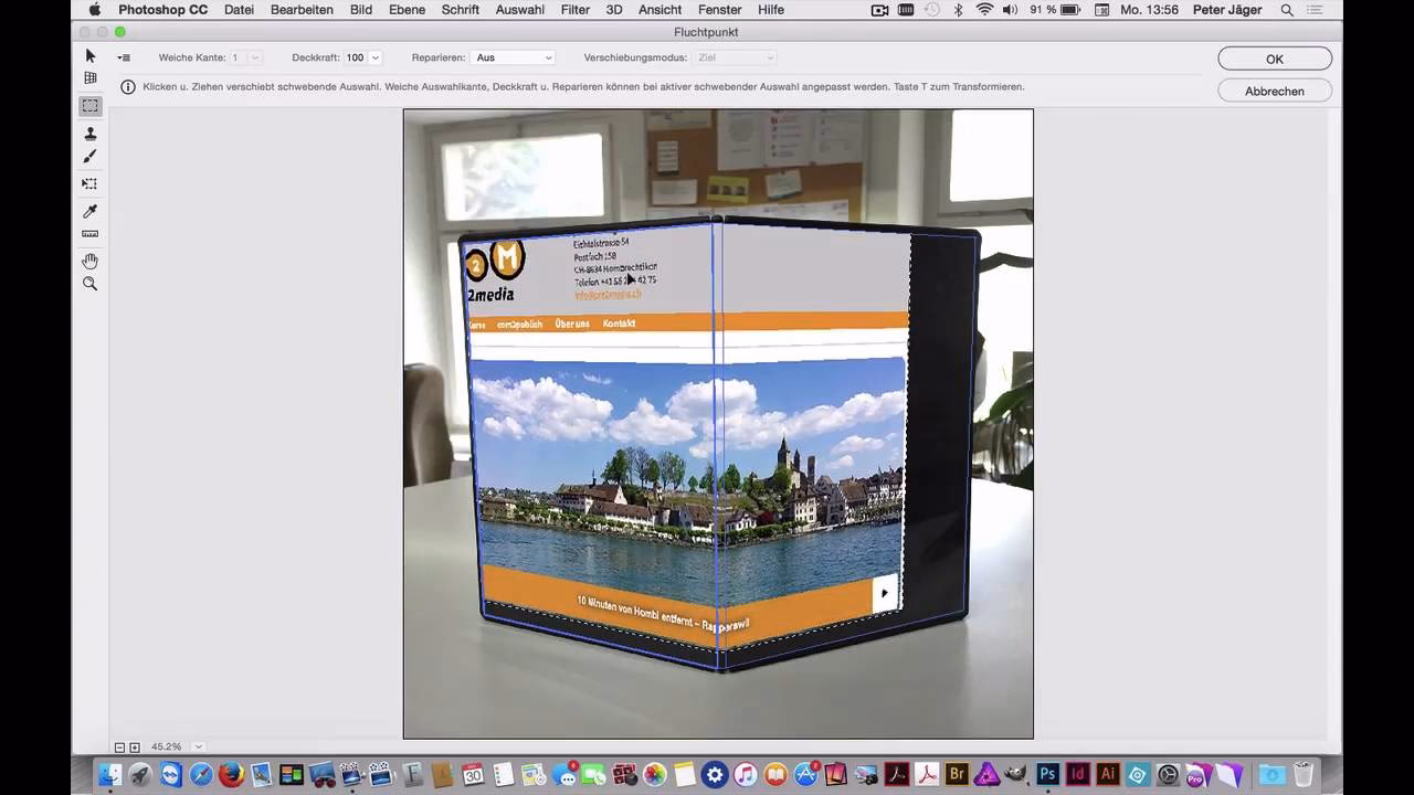 Wie erstelle ich in Photoshop Text perspektivisch?