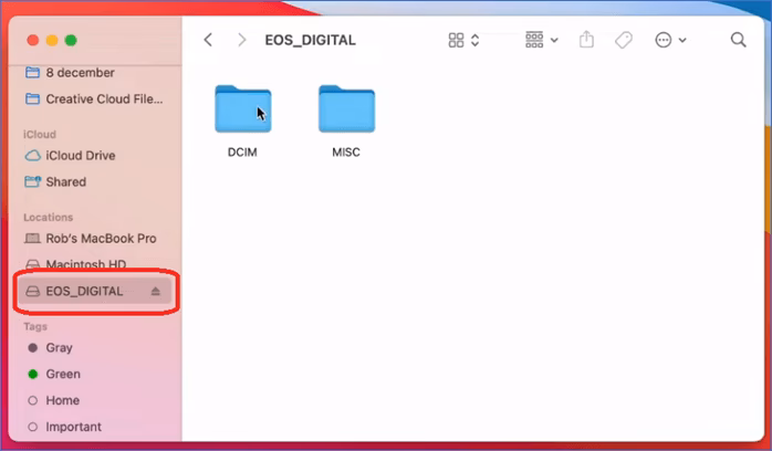 Wie importiere ich Fotos direkt auf eine externe Festplatte eines Mac?