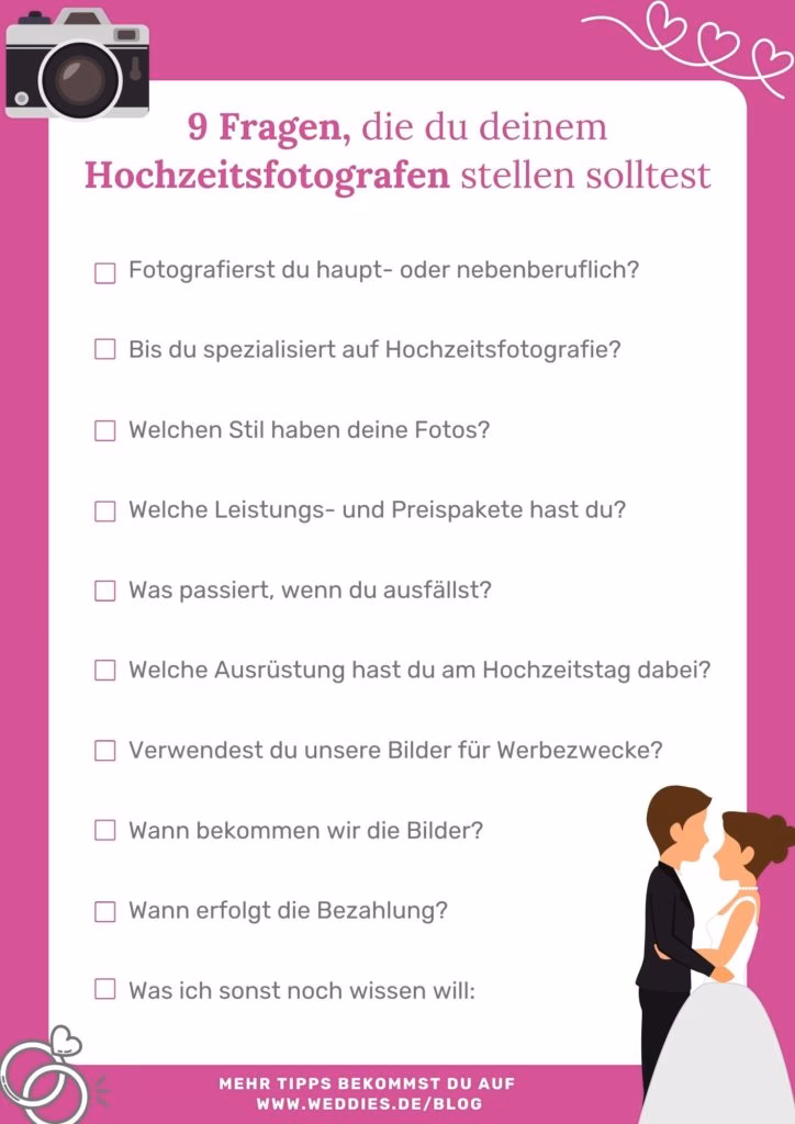 Wer hat zuerst Fragen zur Hochzeit?