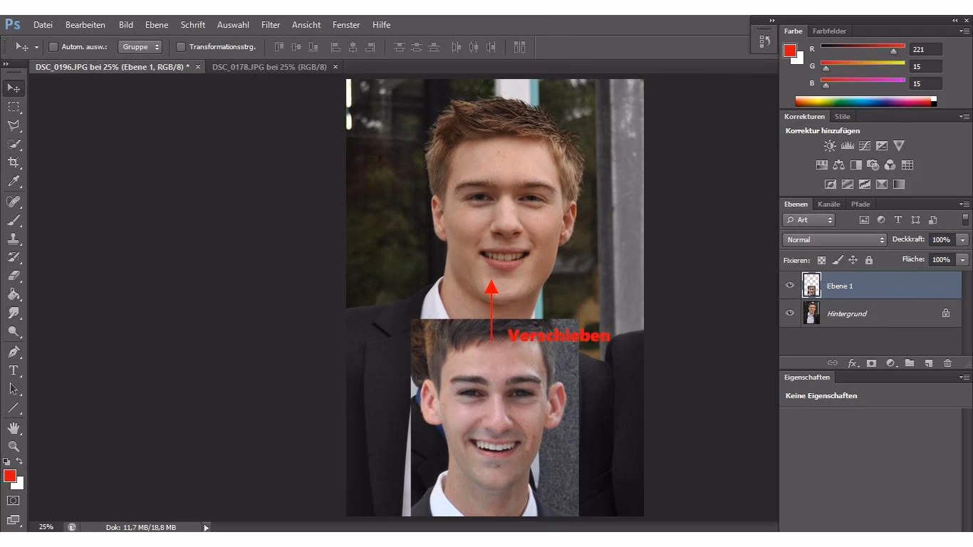 Wie schneide ich ein Gesicht aus einem Bild aus?