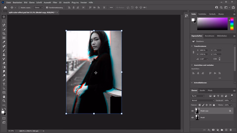 Wie hebe ich die Gruppierung eines Bildes in Photoshop auf?