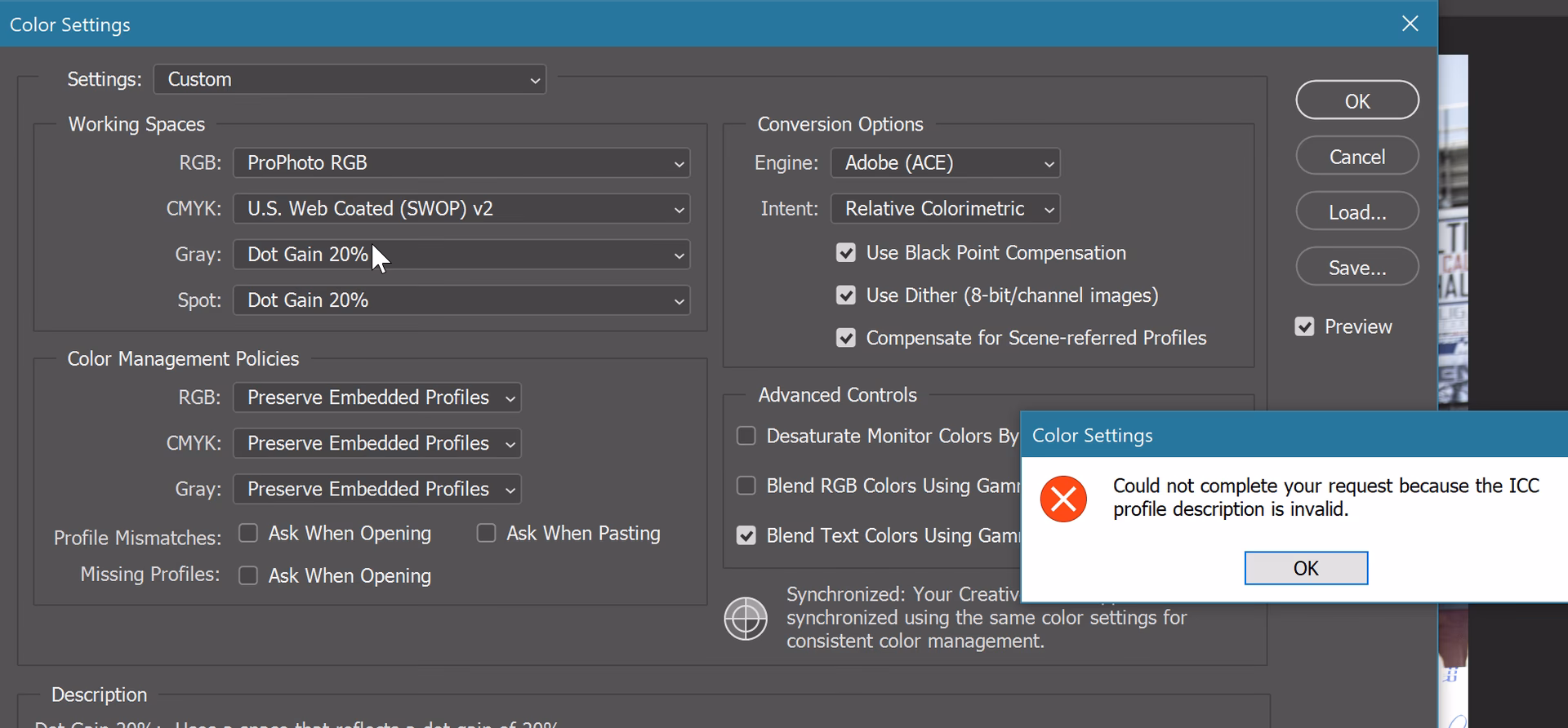 Warum wird mein ICC-Profil nicht angezeigt?
