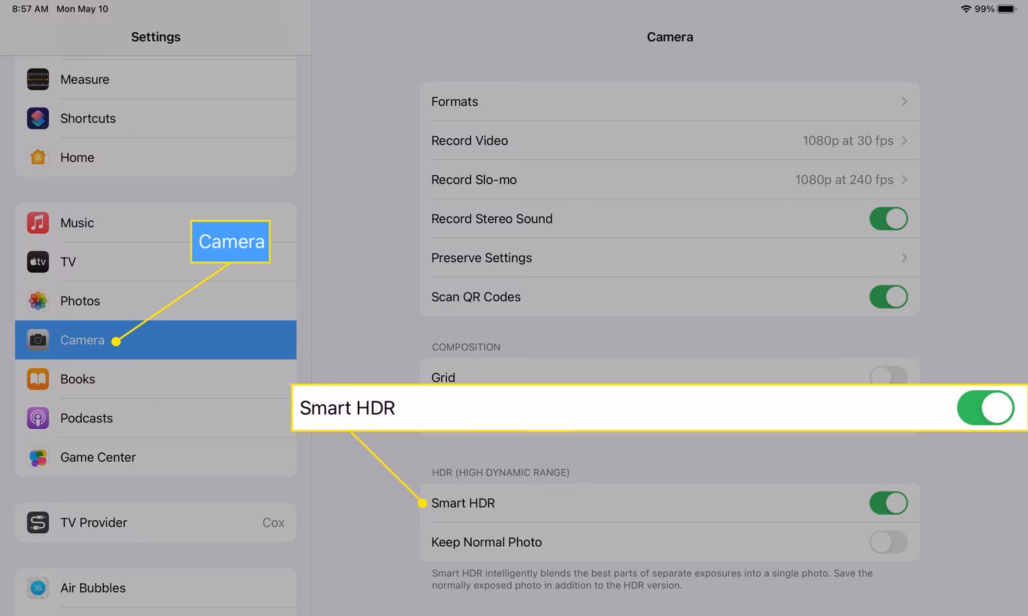 Wie aktiviere ich die Kamera auf dem iPad?