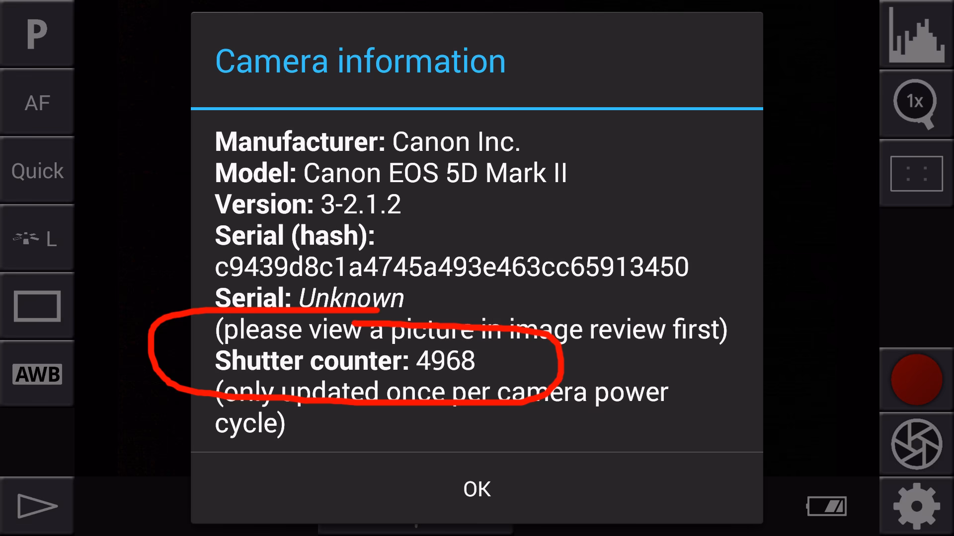Wie kann man die Anzahl der Auslösungen bei Canon ermitteln?