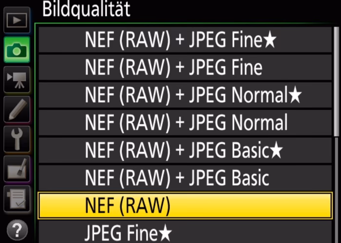 Welches Dateiformat bei Kamera?