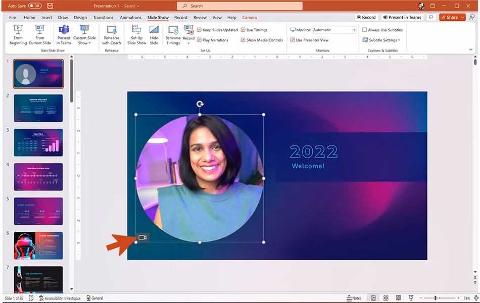 Kann man die Kamera in einer PowerPoint-Aufzeichnung bewegen?