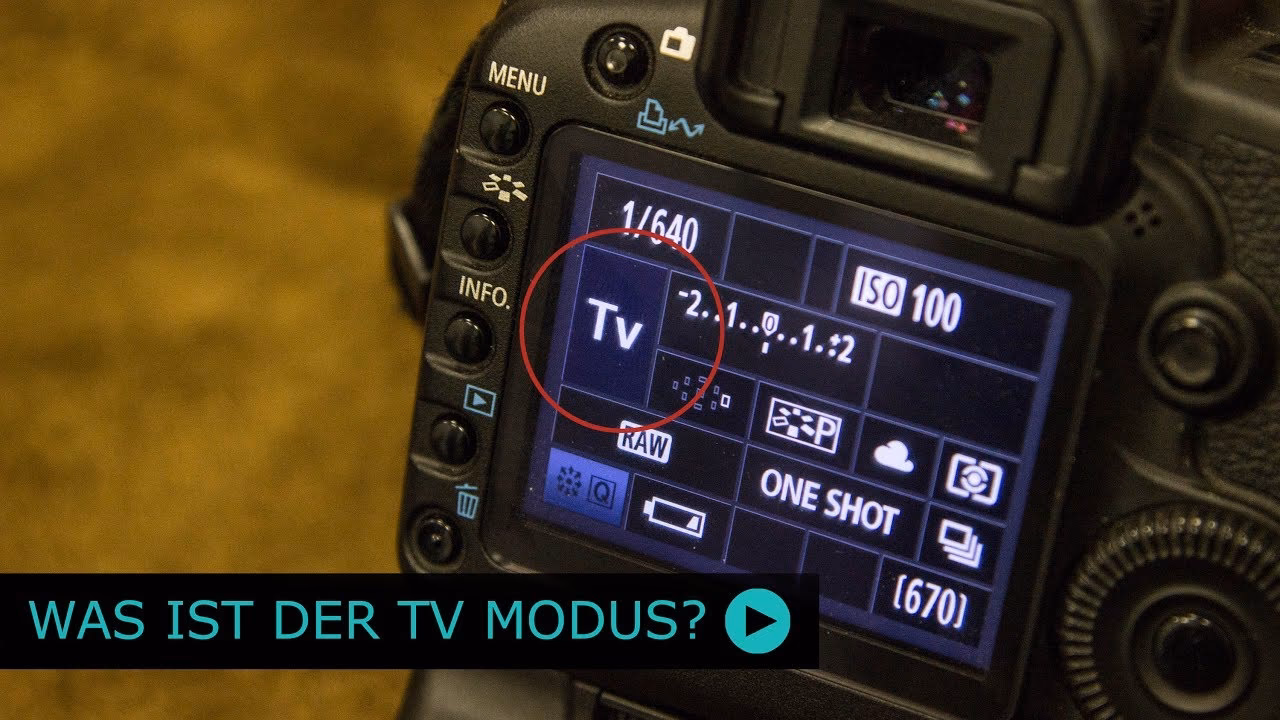 Was bedeutet S oder TV auf dem Modus-Wahlrad einer Kamera?
