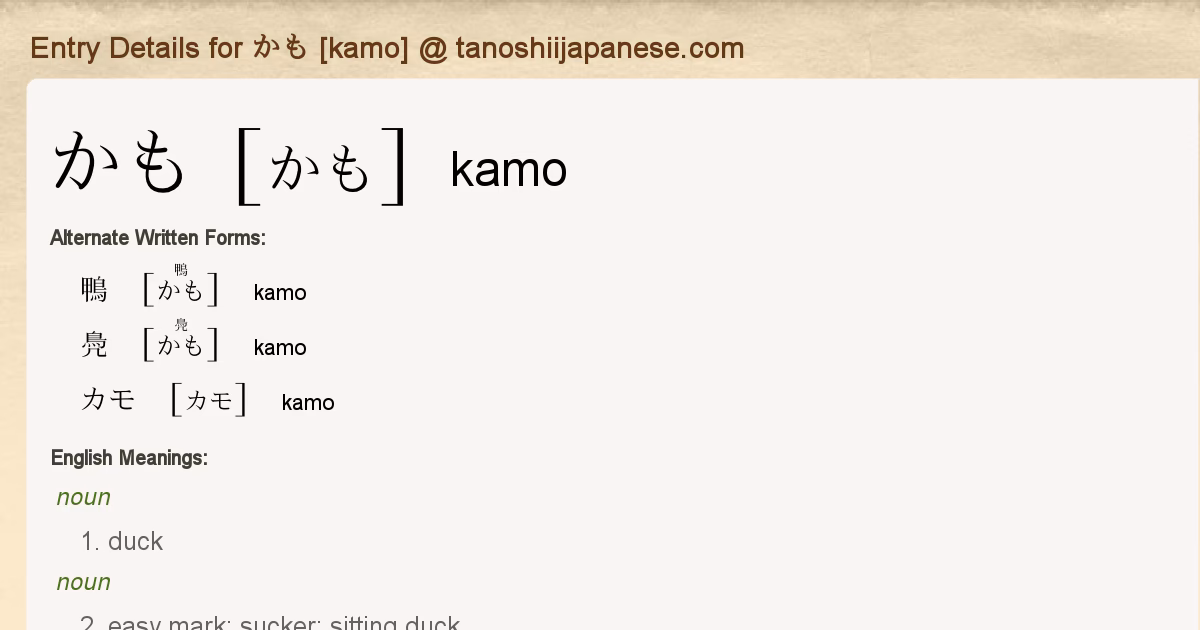 Woher kommt der Name Kamo?