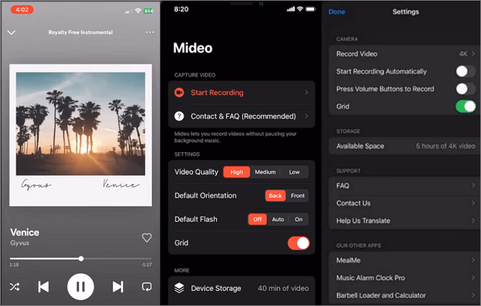 Kann man während der Aufnahme mit der Kamera Musik abspielen?