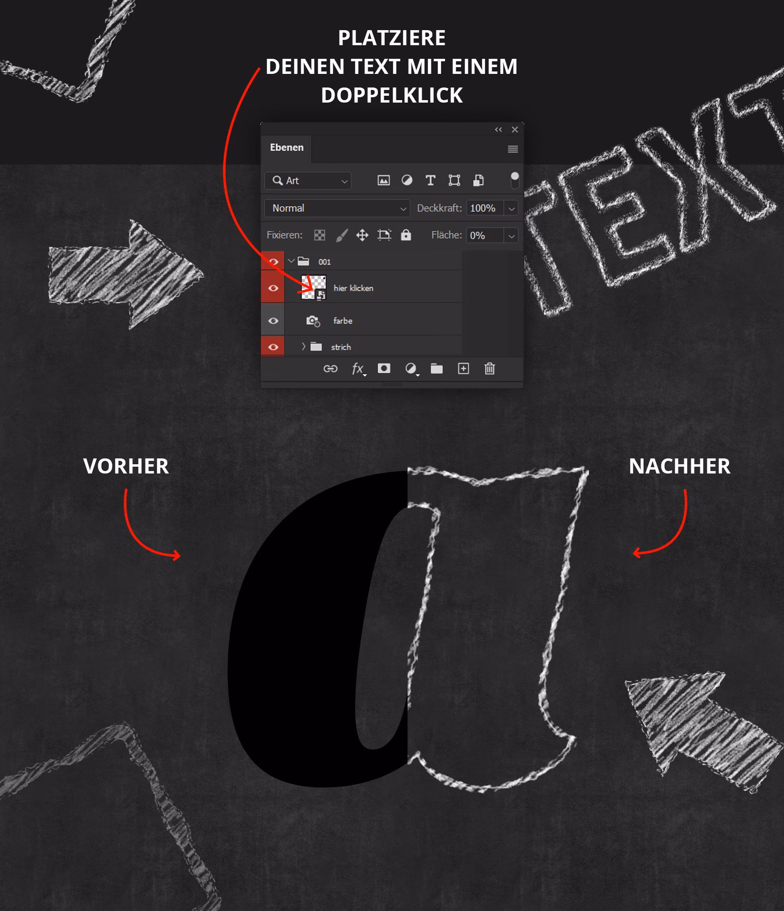 Wie erstelle ich eine Kreidelinie in Photoshop?