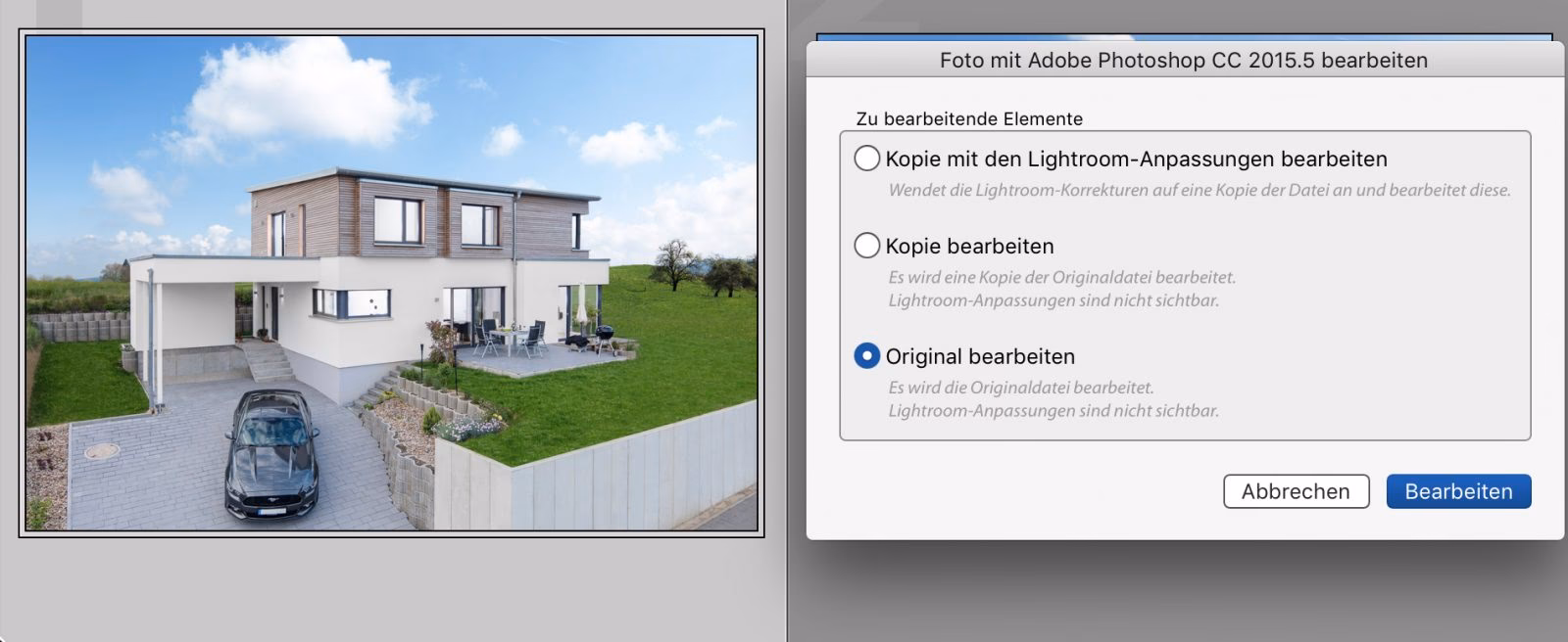 Warum kann ich von Lightroom aus nicht in Photoshop bearbeiten?
