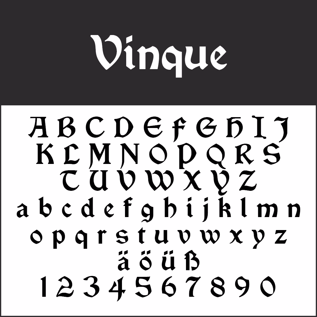 Wie heißt die schicke mittelalterliche Schriftart?