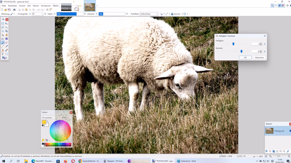 Wie kann ich in Paint.NET ein Bild verschmieren?