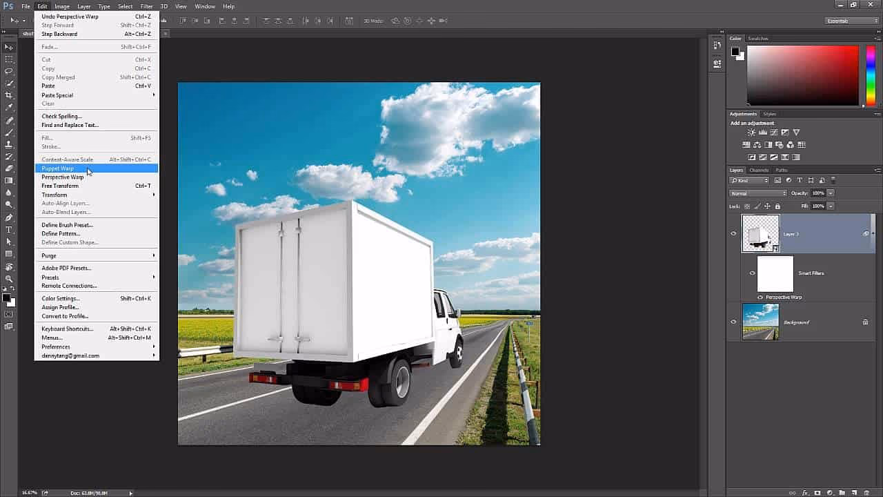 Wie stelle ich die Perspektive in Photoshop ein?