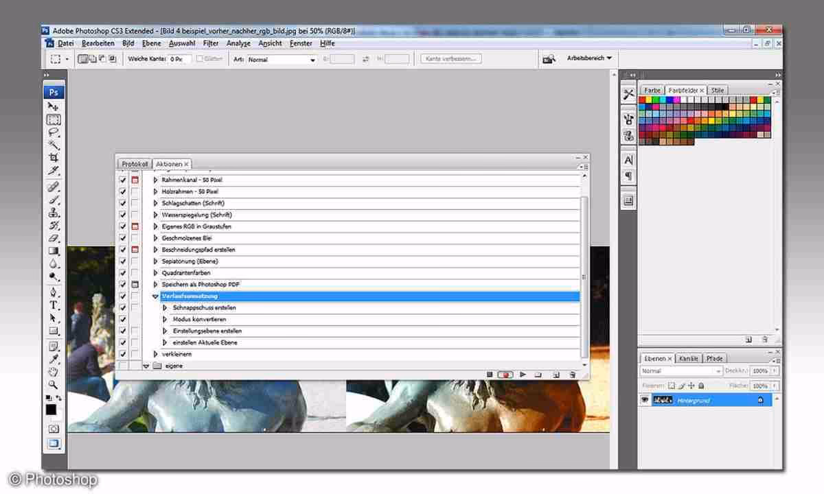 Wie ändert man das Vordergrundfarben-Werkzeug in Photoshop?