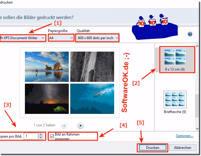 Wie kann ich in Photoshop randlos drucken?
