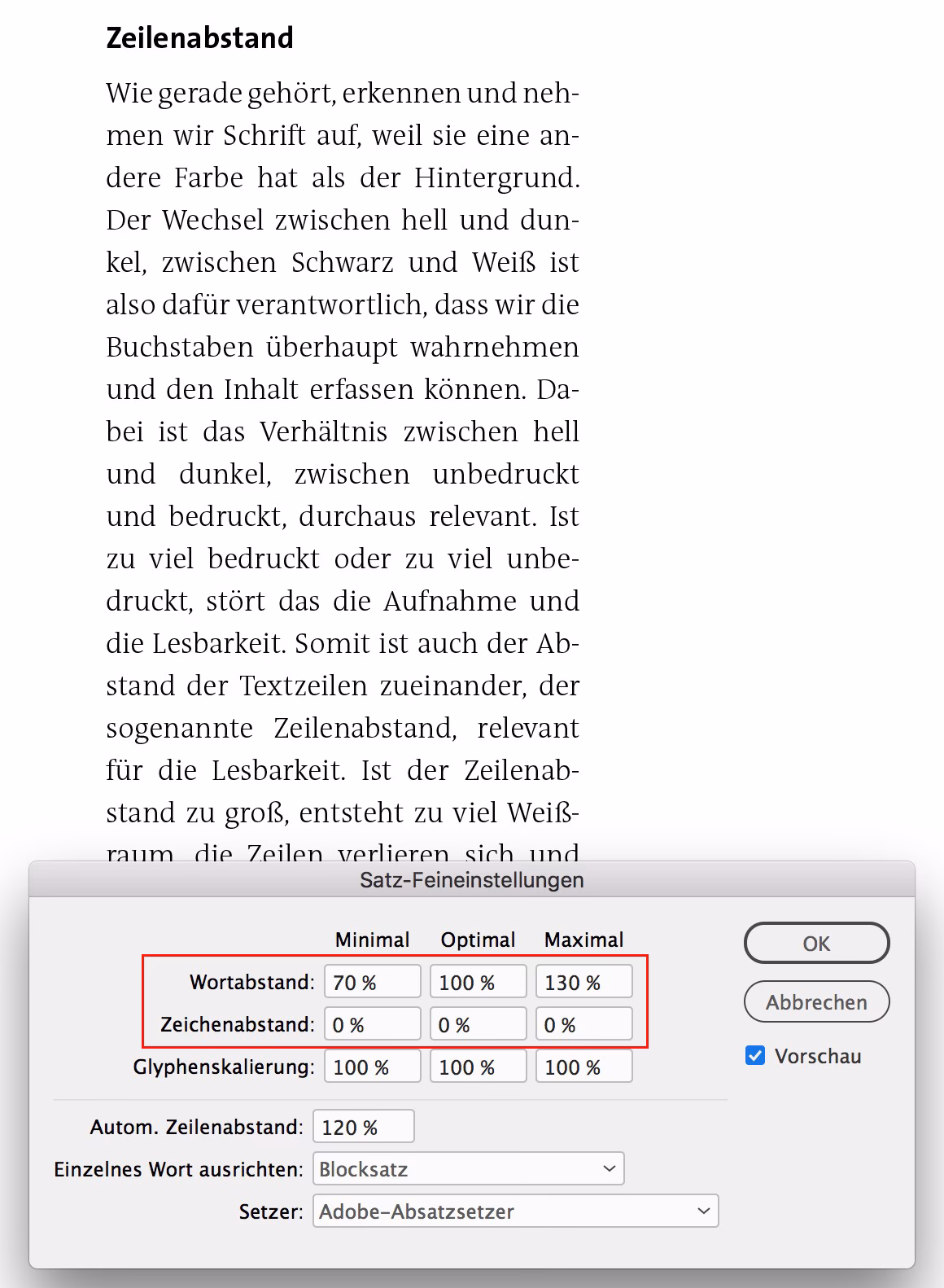 Wie erstelle ich Blocksatztext in Photoshop?