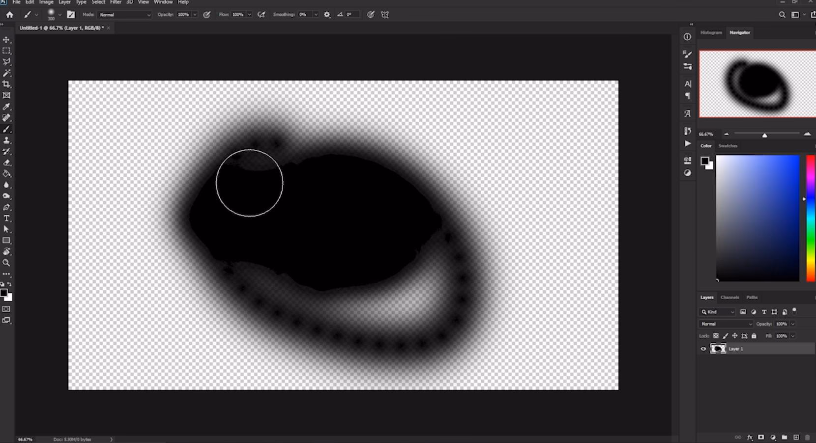 How to fix a transparent brush in Photoshop?