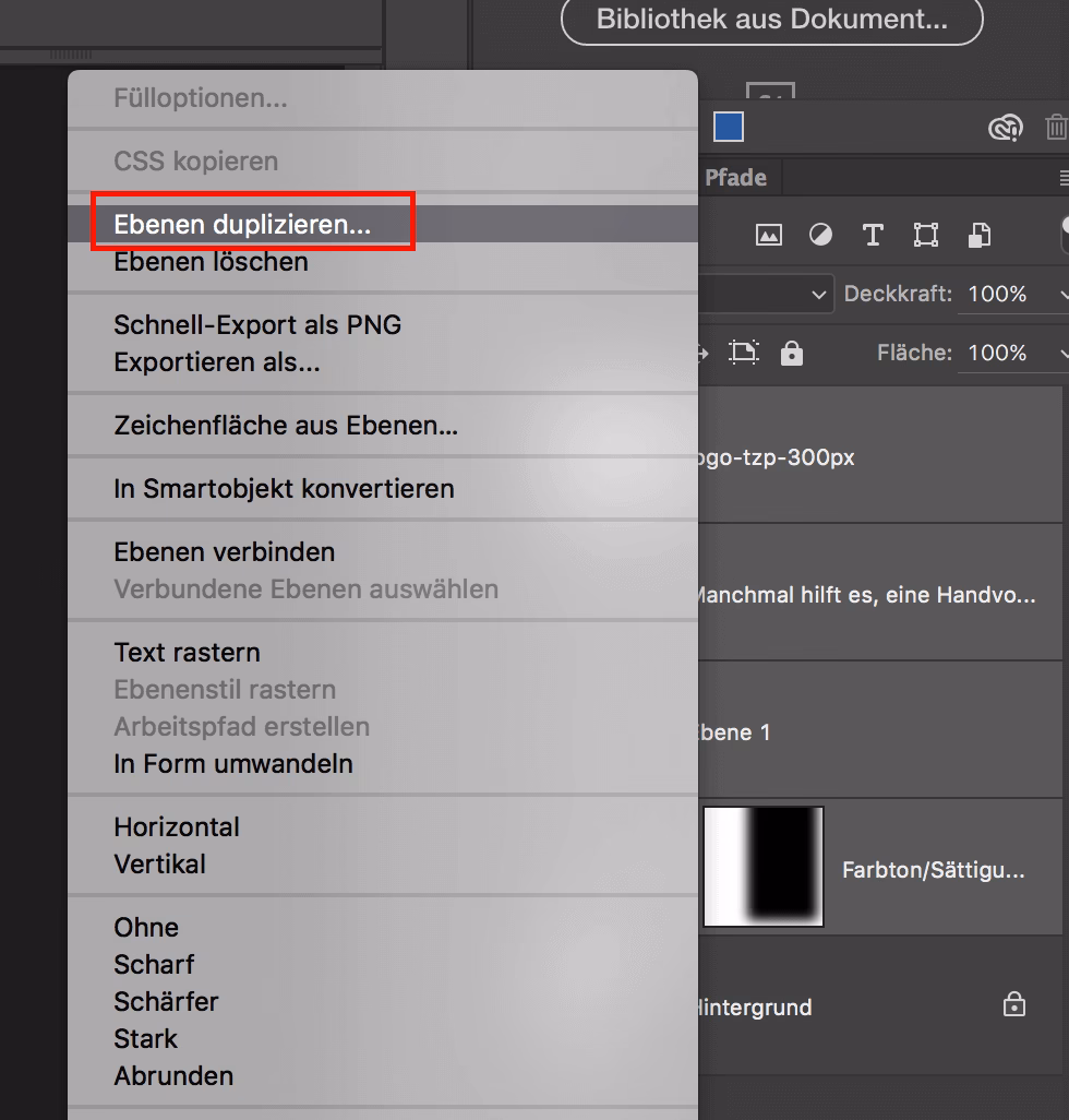 Wie dupliziert man eine Ebene in Photoshop Strg?