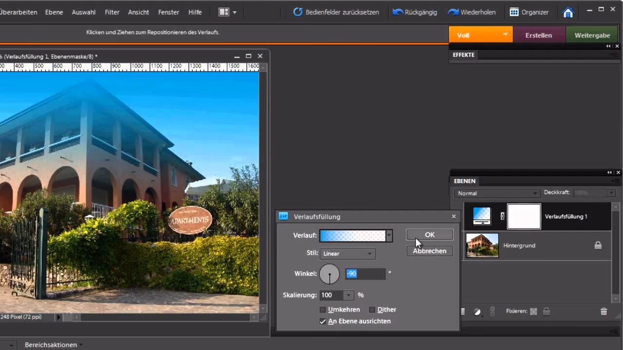 Wie kann man den Himmel in Photoshop blauer machen?