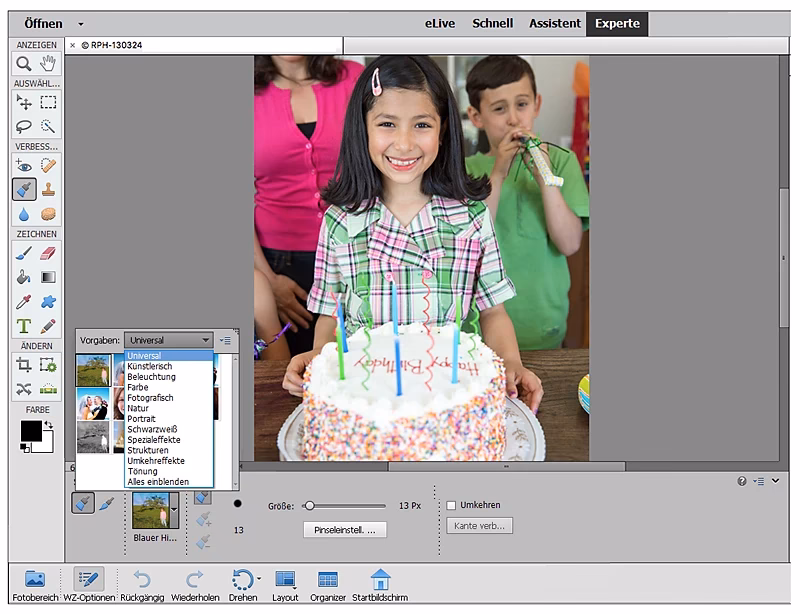 Wie kann ich die Ränder einer Auswahl in Photoshop abdunkeln?