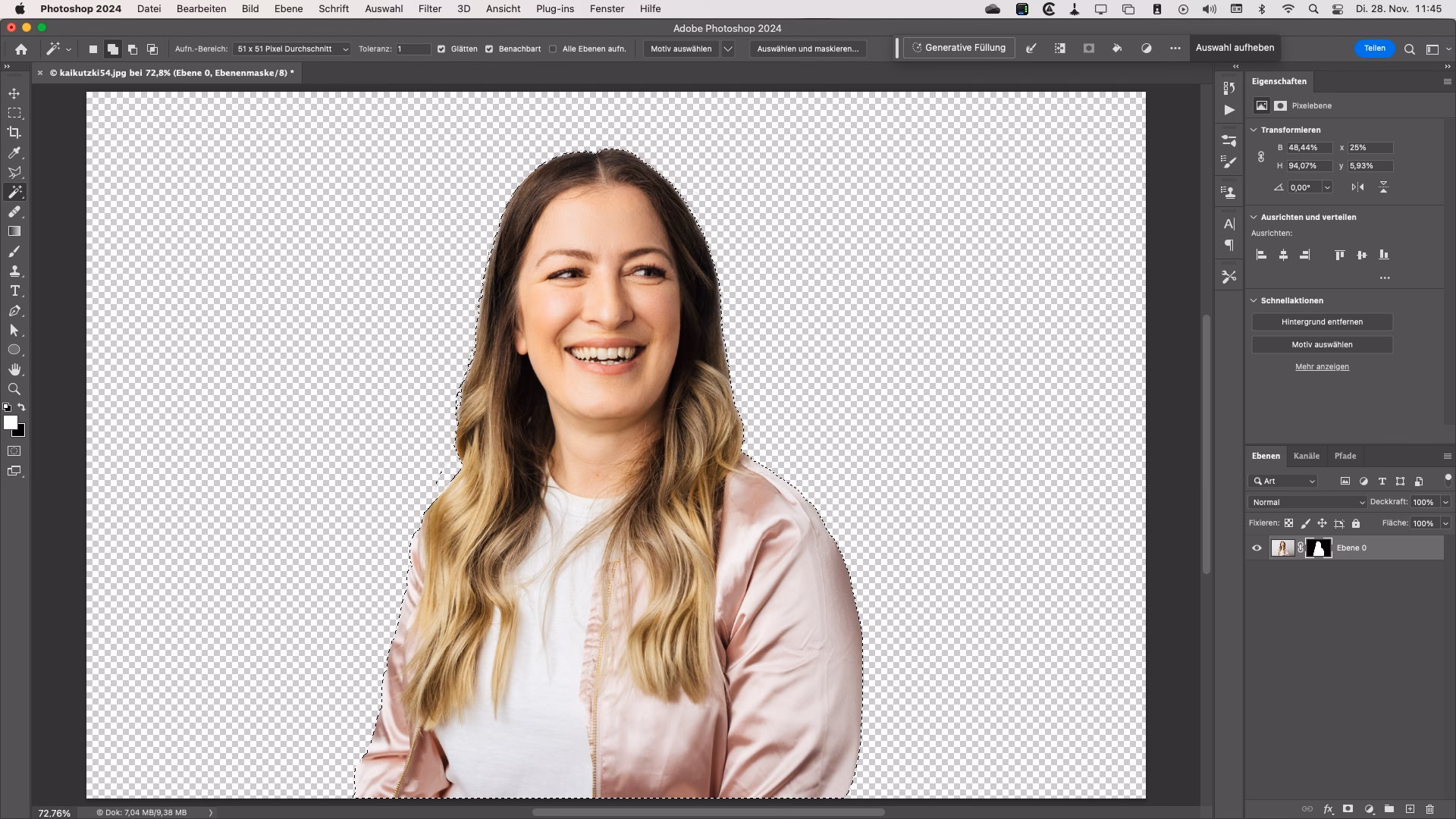 Wie isoliere ich einen Teil eines Bildes in Photoshop?
