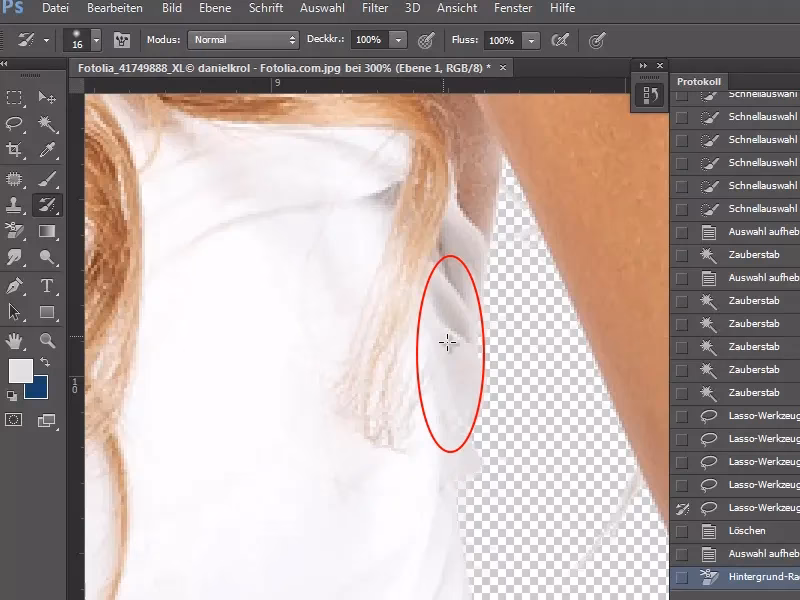 Wie funktioniert das Hintergrundradierer-Werkzeug in Photoshop?