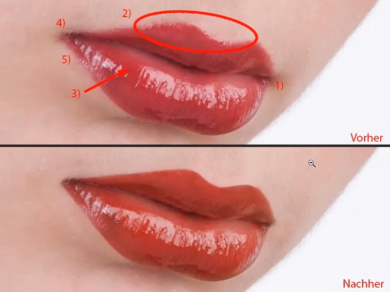 Wie kann ich die Lippenform in Photoshop ändern?