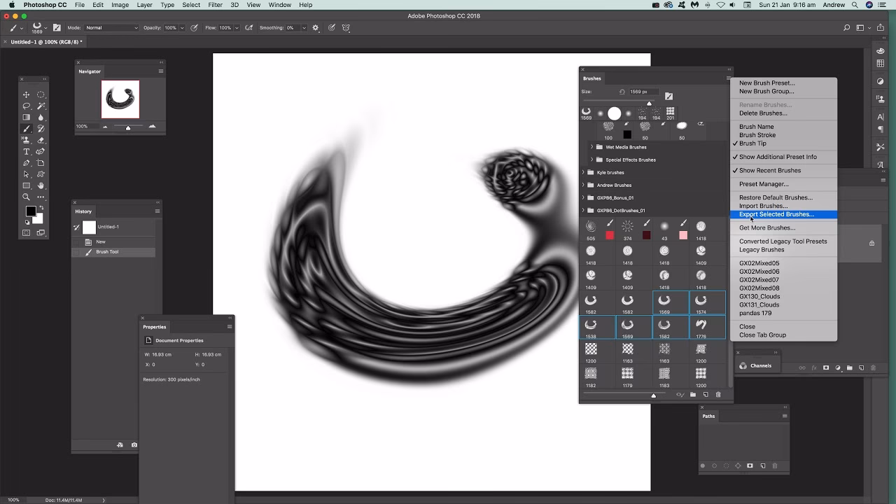 Wie speichere ich einen Satz Photoshop-Pinsel?