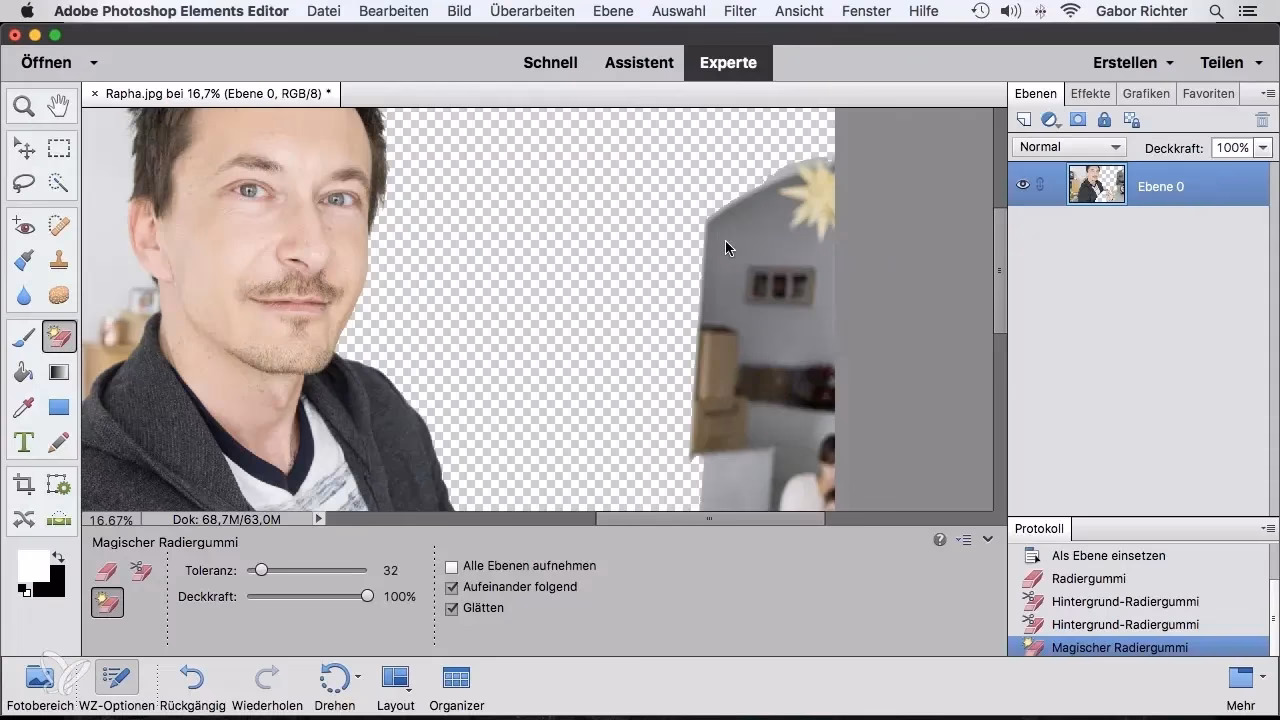 Ist das Radiergummi-Werkzeug in Photoshop destruktiv?