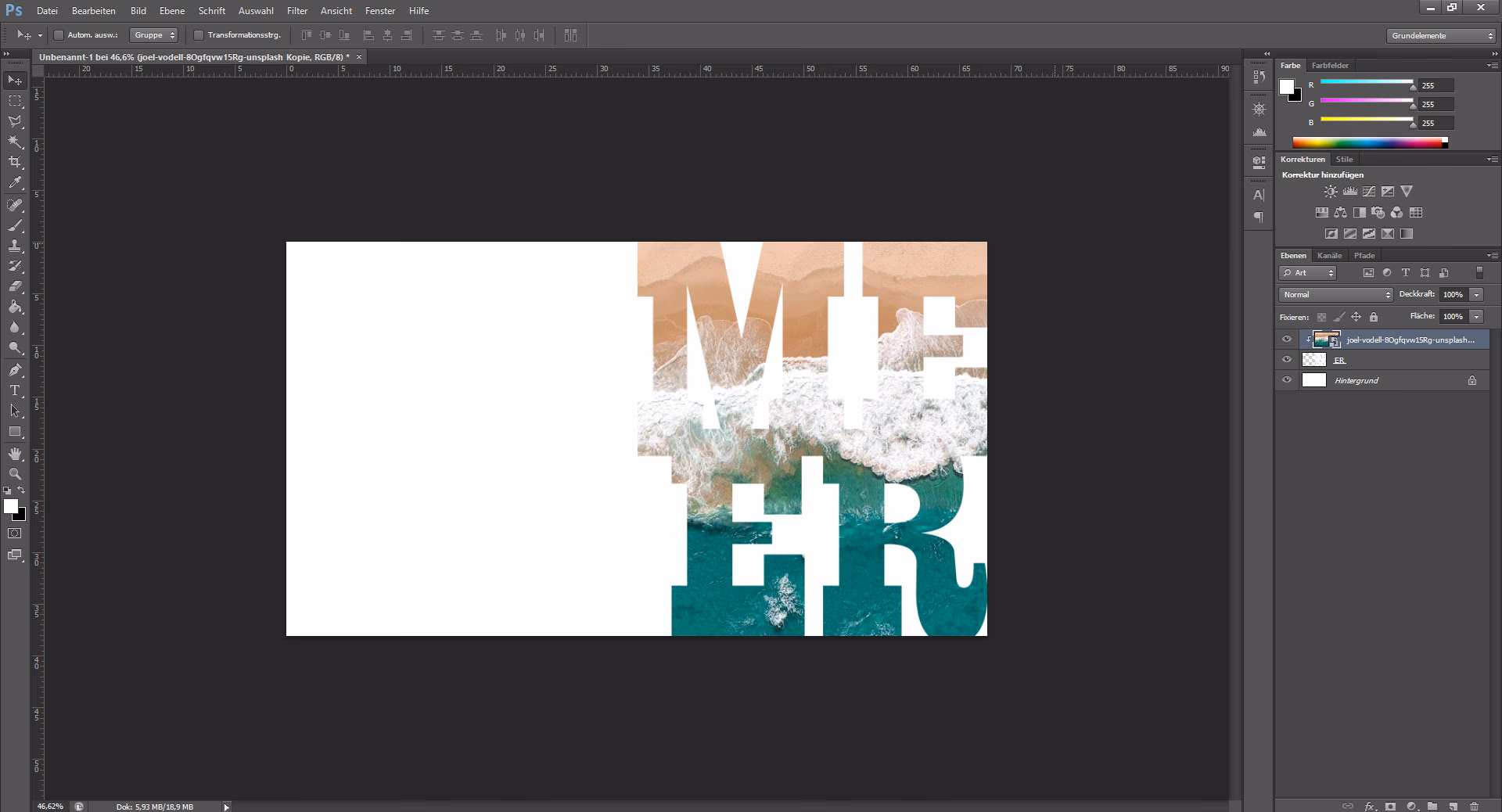 Wie kann man Text in Photoshop einen Hintergrund hinzufügen?