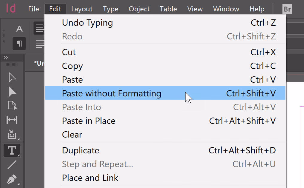 Wie kann ich Text ohne Formatierung einfügen?