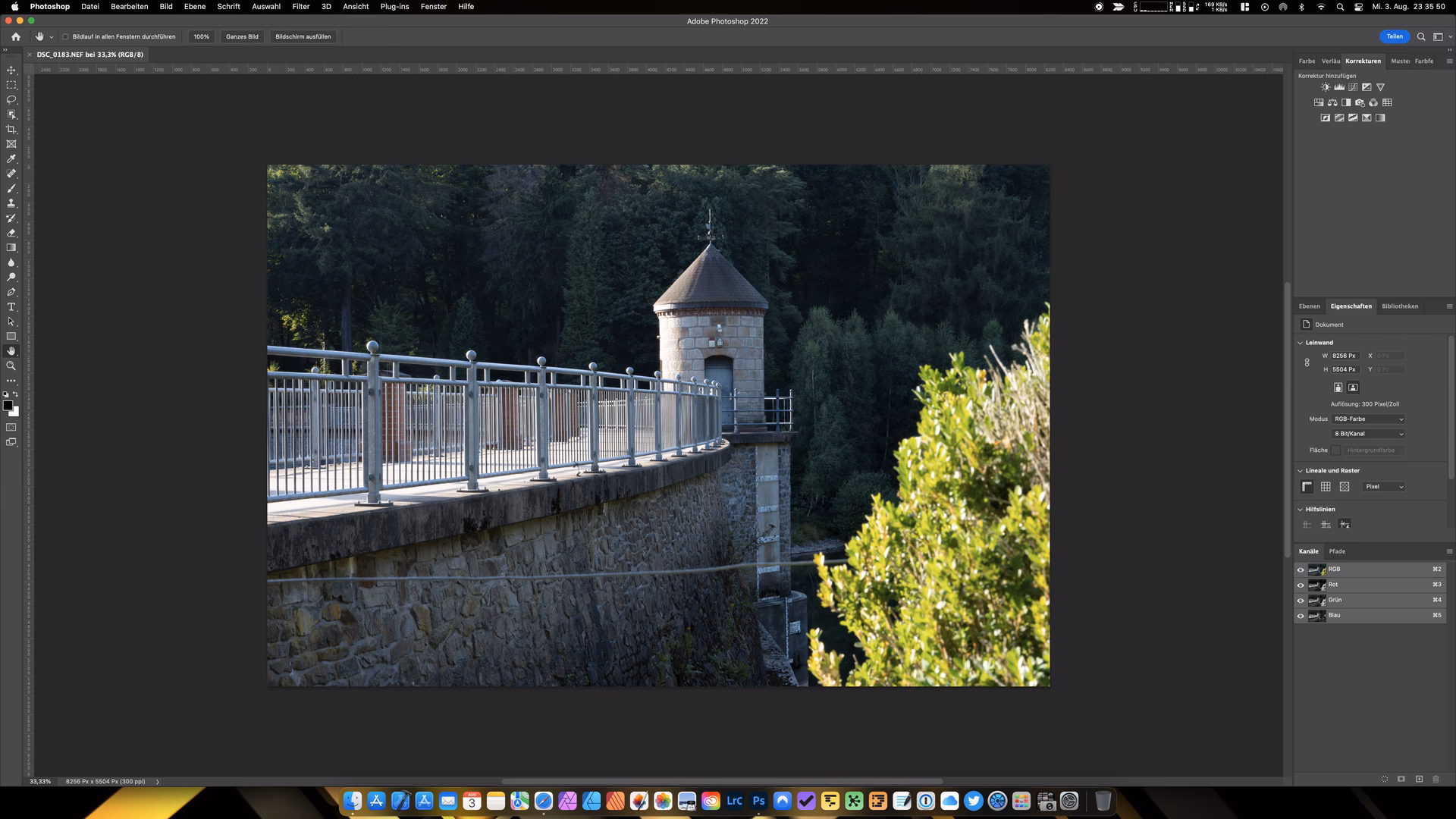 Wie kann ich Photoshop auf dem Mac im Vollbildmodus verwenden?