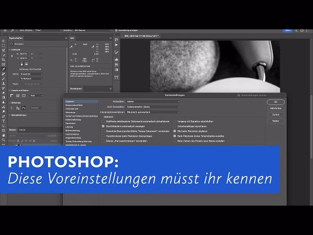 Wie kann ich die Voreinstellungen in Adobe ändern?