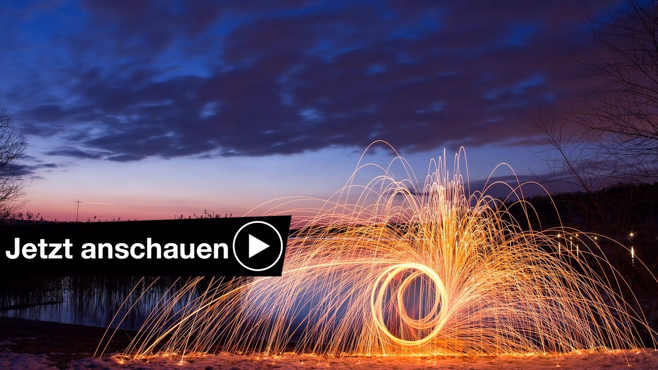 Wie zündet man Stahlwolle für die Fotografie an?