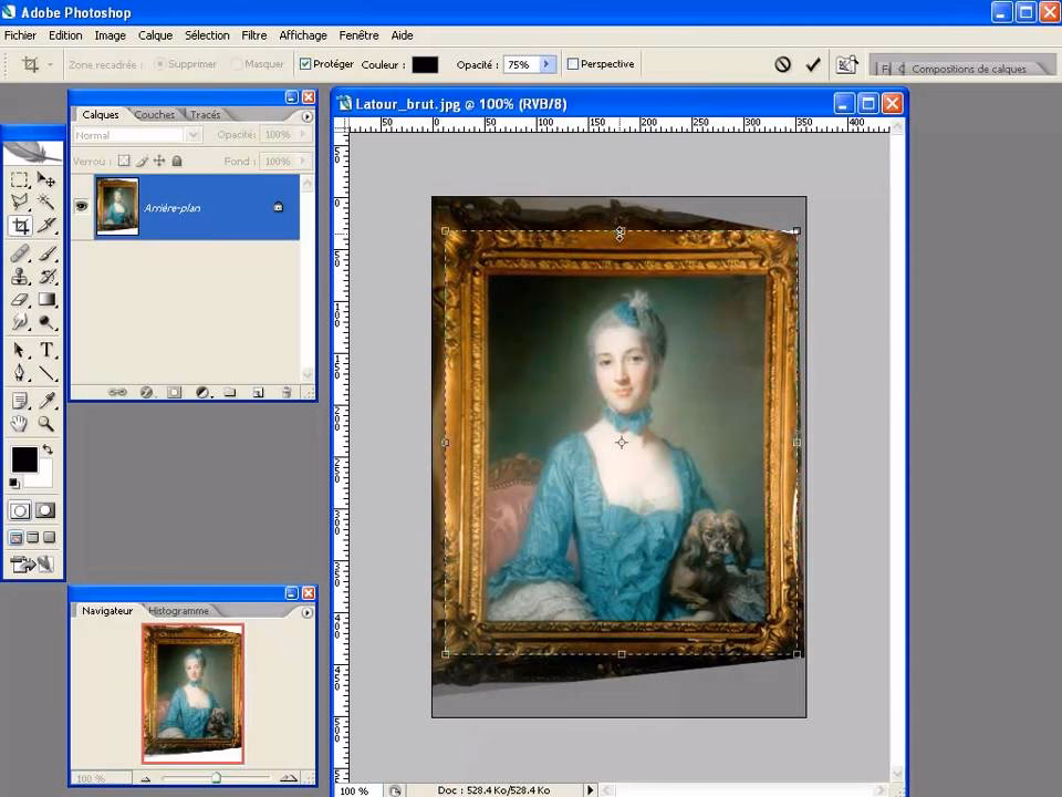 How do I rotate a part of an image in Photoshop?