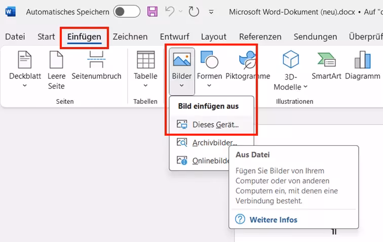 Wie füge ich eine gescannte Unterschrift in Word ein?