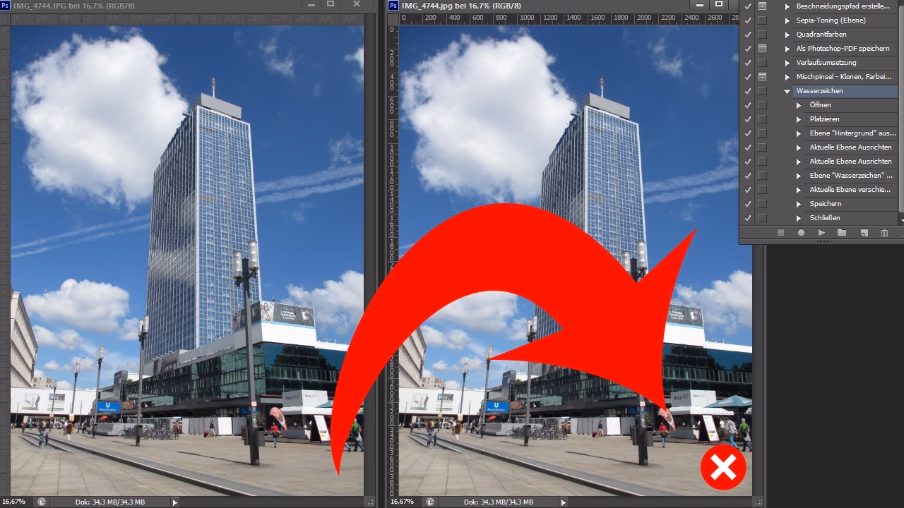 Wie füge ich einer Gruppe von Fotos ein Wasserzeichen hinzu?